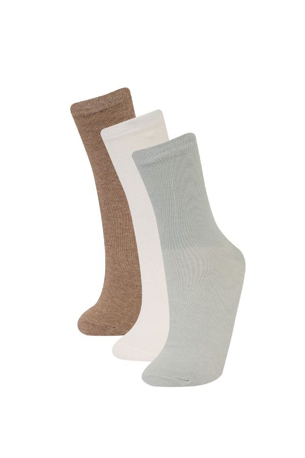 DEFACTO DEFACTO Women's 3-Piece Cotton Long Socks