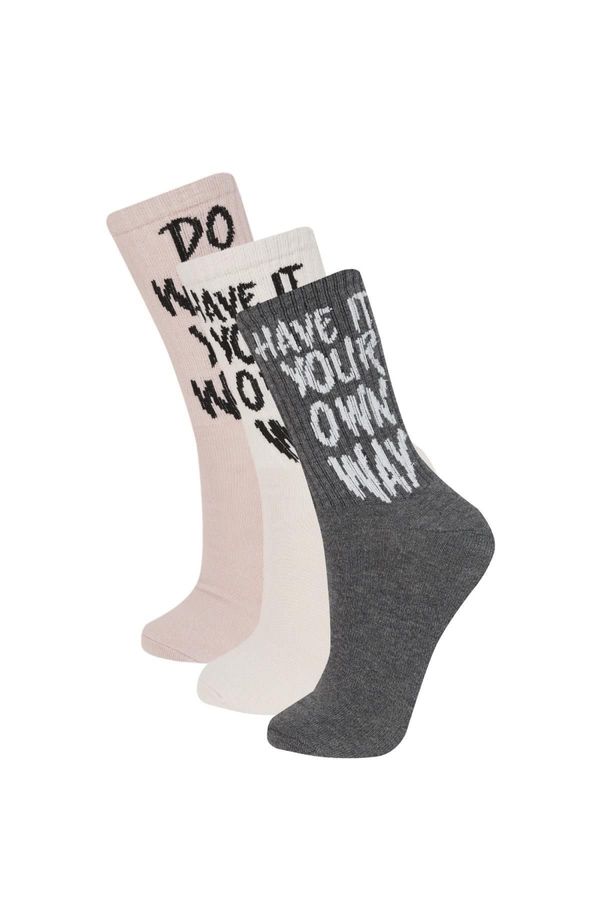 DEFACTO DEFACTO Women's 3-Piece Cotton Long Socks