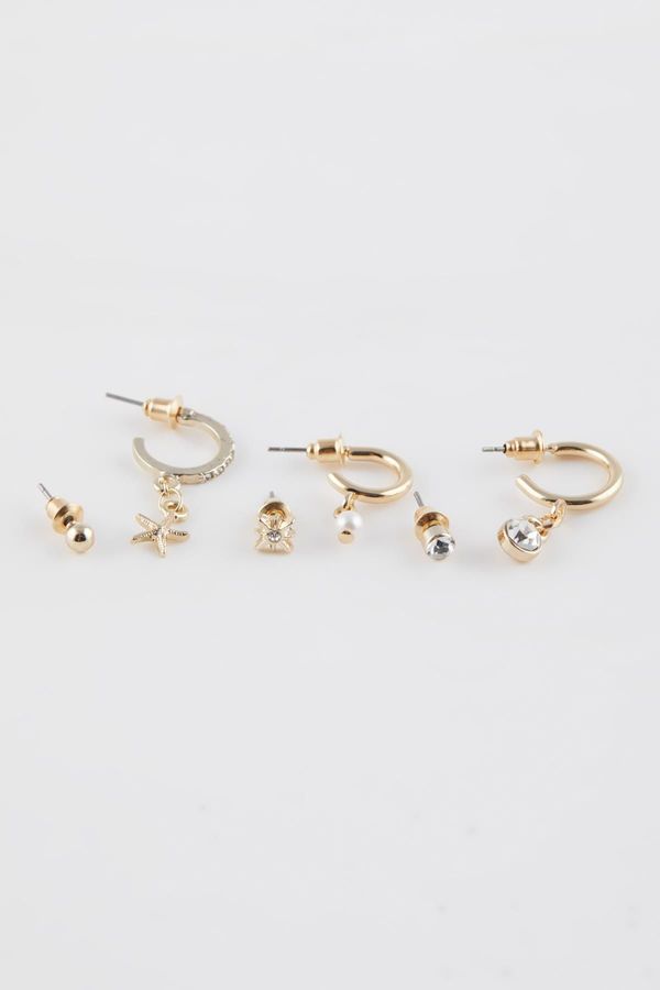 DEFACTO DEFACTO Women's 6-Piece Gold Earrings