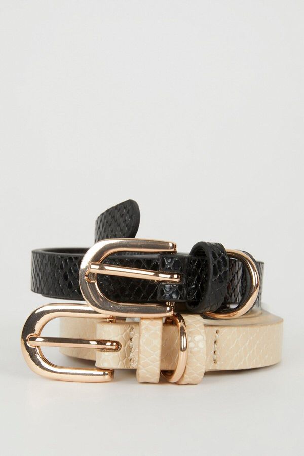 DEFACTO DEFACTO Women's Faux Leather Classic Belt