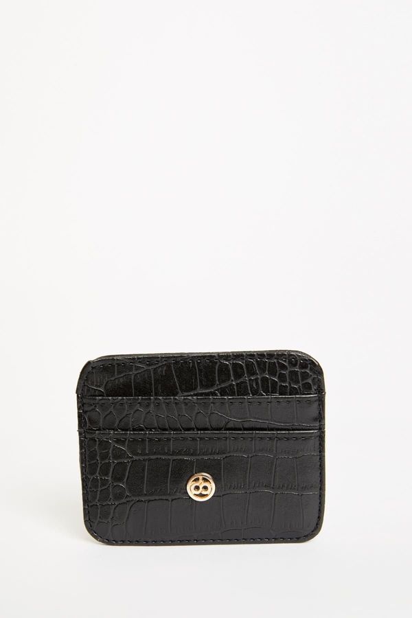 DEFACTO DEFACTO Women's Faux Leather Croco Card Holder