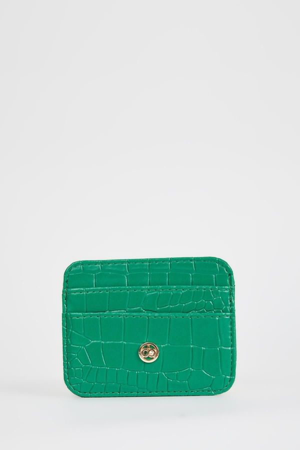 DEFACTO DEFACTO Women's Faux Leather Croco Card Holder