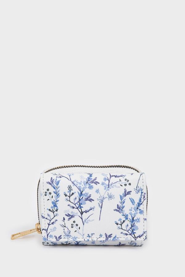 DEFACTO DEFACTO Women's Floral Patterned Faux Leather Wallet