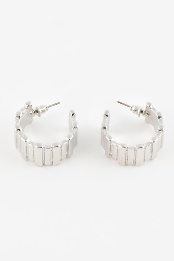 DEFACTO DEFACTO Women's Silver Hoop Earrings