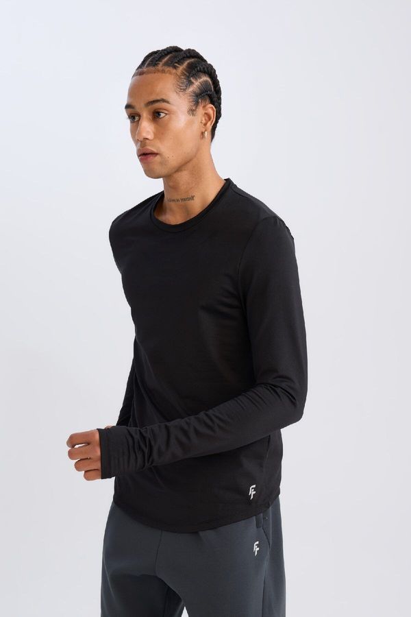 DEFACTO Defactofit Slim Fit Slim Fit Crew Neck Sportsman Long Sleeve T-Shirt