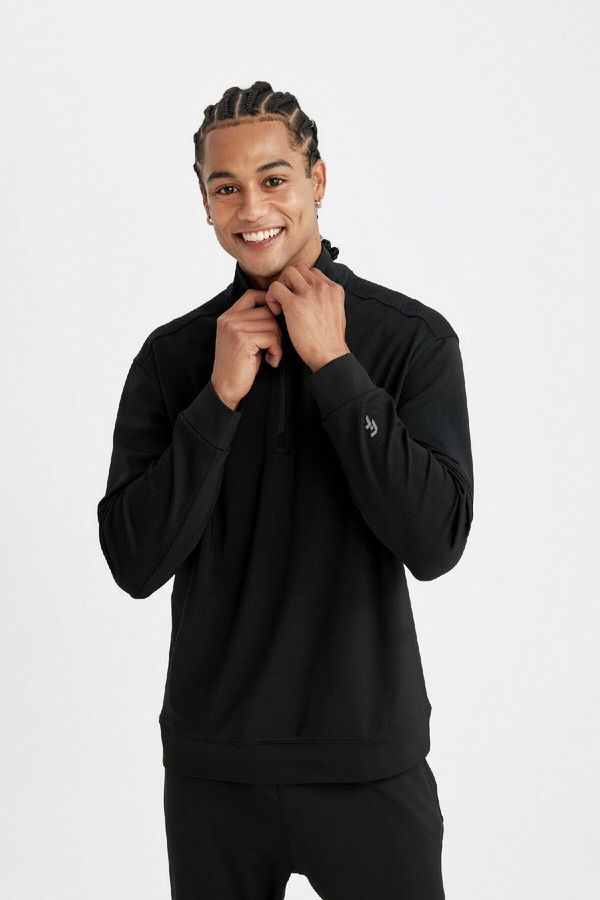 DEFACTO DeFactoFit Standard Fit Stand Collar Sports Sweatshirt