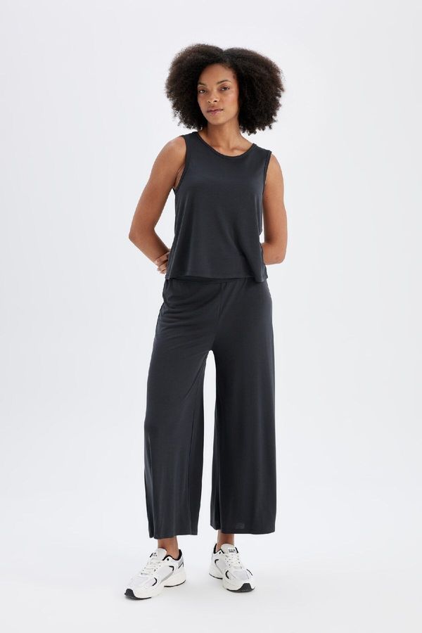 DEFACTO DeFactoFit Wide Leg Standard Length Modal Trousers