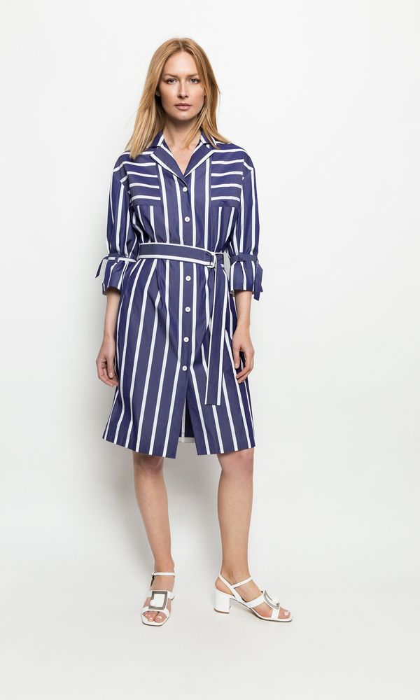 Deni Cler Milano Deni Cler Milano Woman's Dress W-Dc-3400-0G-B8-55-1 Navy Blue/White