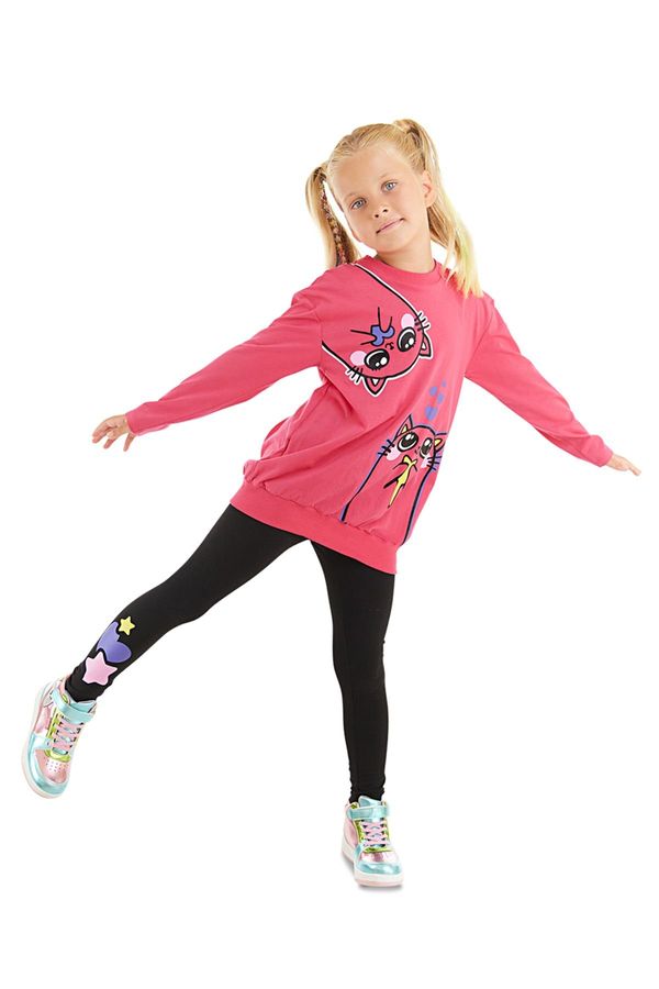 Denokids Denokids Bestie Cats Girl's T-shirt Tights Set