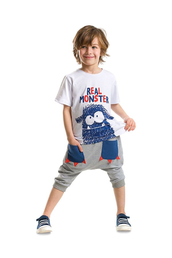 Denokids Denokids Boys' Monster Pocket majica Capri Shorts set