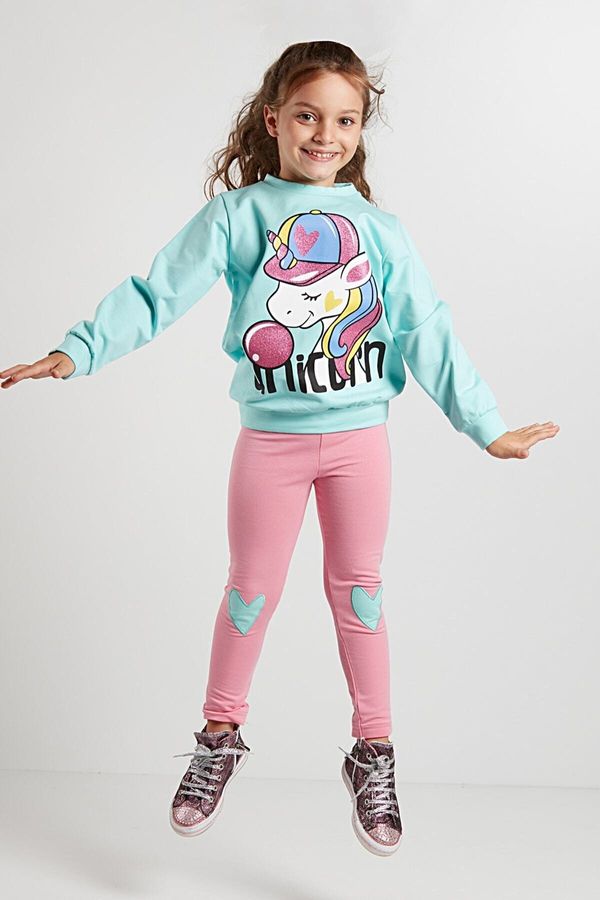 Denokids Denokids Bubble Unicorn Girls Kids Sweatshirt Leggings Set