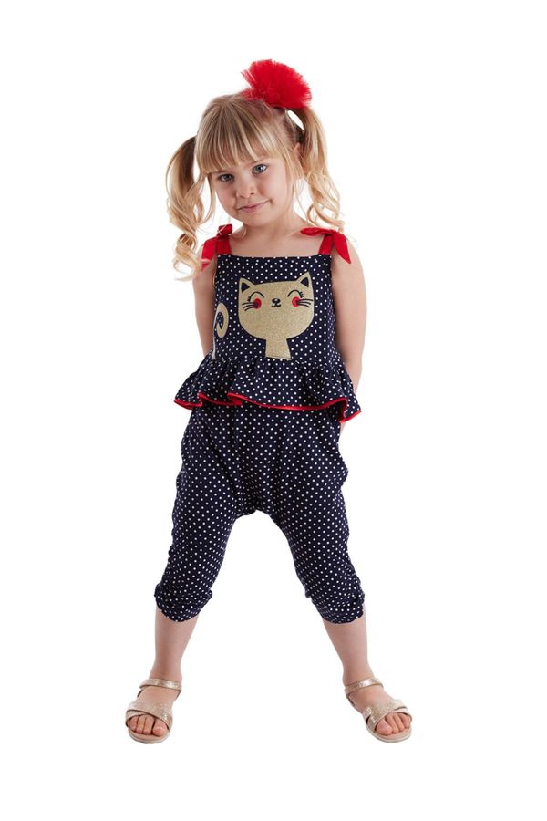 Denokids Denokids Cat Polka Dot Girl's Jumpsuit