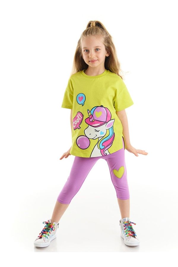 Denokids Denokids Cool Unicorn Girls T-shirts and Lilac Leggings Set.