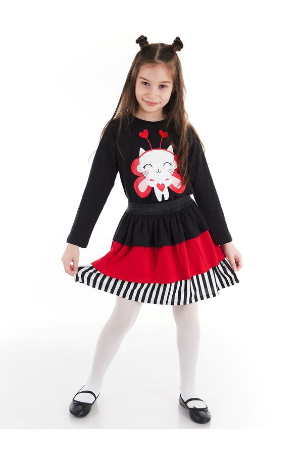 Denokids Denokids Cute Heart Girl's T-shirt Skirt Set