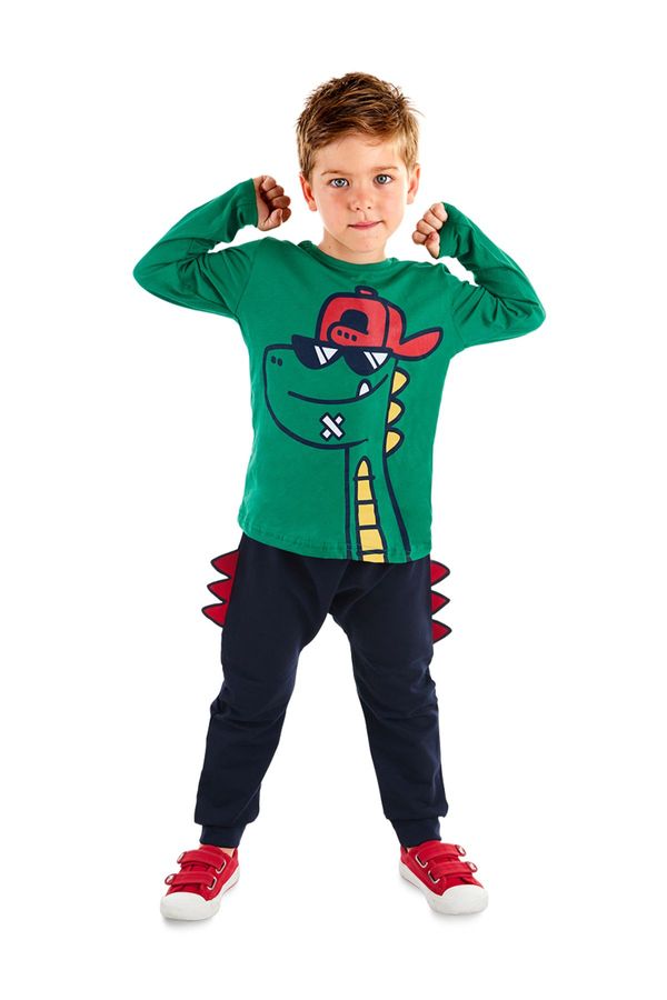 Denokids Denokids Dino Boy with Glasses Winter T-shirt Trousers Set