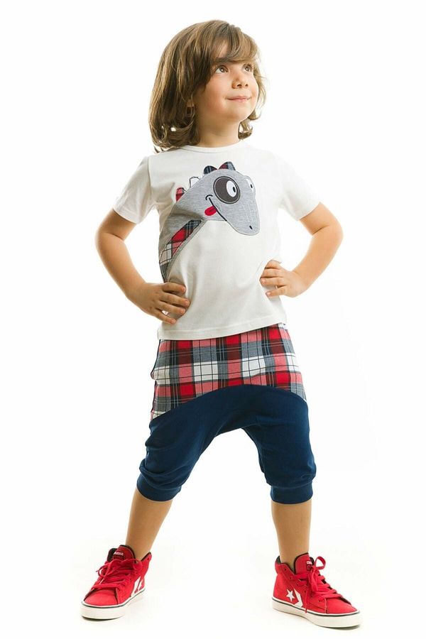 Denokids Denokids Dino Boys Plaid T-shirt Shorts Set