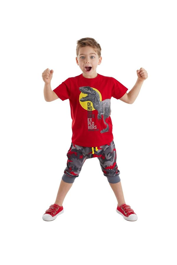 Denokids Denokids Dino Camouflage Boys T-shirt Capri Shorts Set