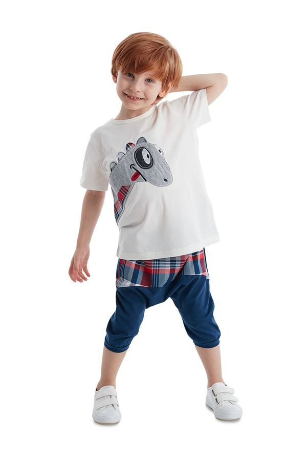 Denokids Denokids Dino Plaid Boy's T-shirt Shorts Set