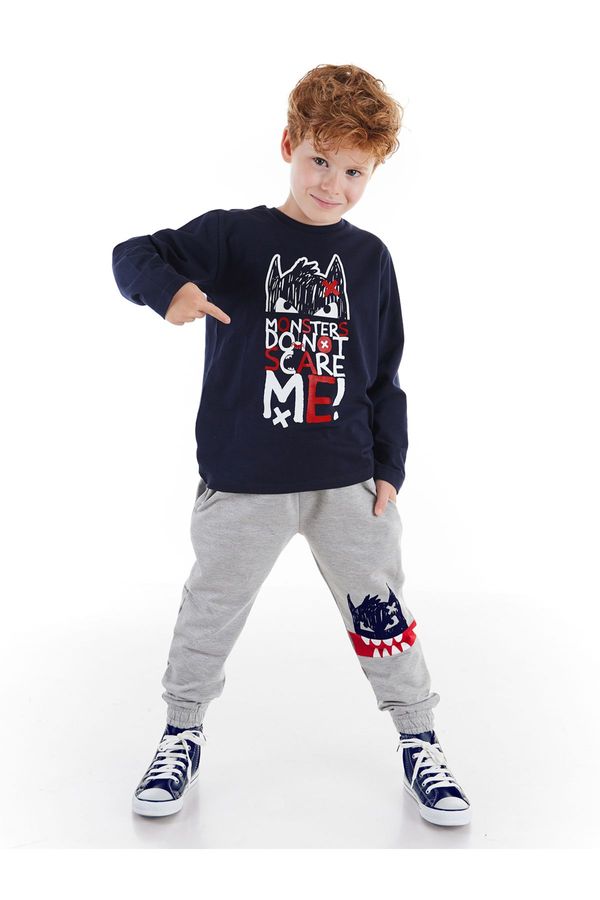 Denokids Denokids Don't Scare Boy's Winter T-shirt Trousers Set