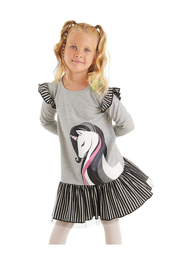 Denokids Denokids Elegant Unicorn Gray Girls' Dress