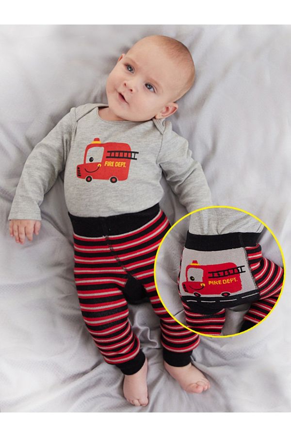 Denokids Denokids Fire Brigade Baby Boy Body Tights-Pants Set