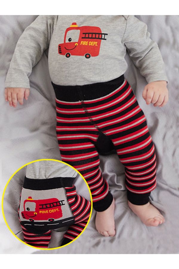Denokids Denokids Fire Brigade Baby Boy Knitted Striped Tights-Pants