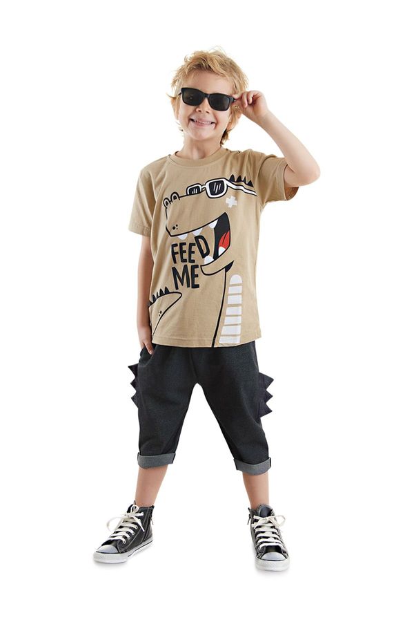 Denokids Denokids Funny Dino Boy Summer T-shirt Capri Shorts Set