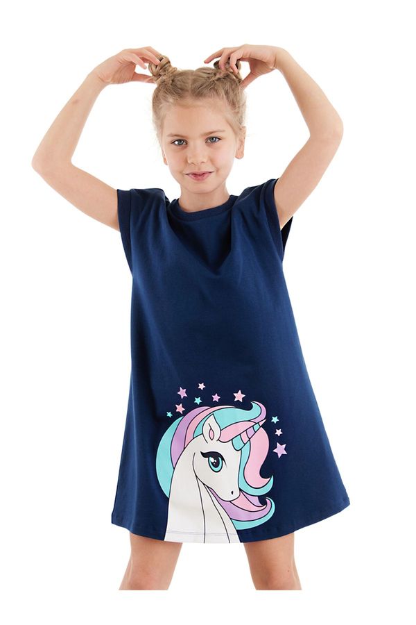 Denokids Denokids Girls' Dress Unicorn Girls' Children's Casual Dress Navy Blue