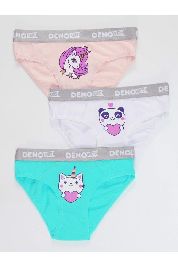 Denokids Denokids Girls' Pink-white-mint 3 Pieces Panty Set