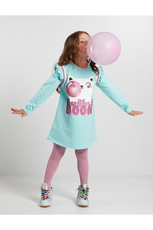 Denokids Denokids Gummy Cat Girl Mint Dress