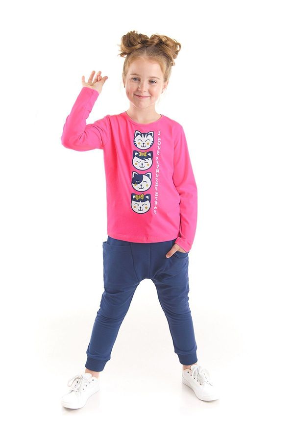 Denokids Denokids Japan Cats Girl's T-shirt Trousers Set