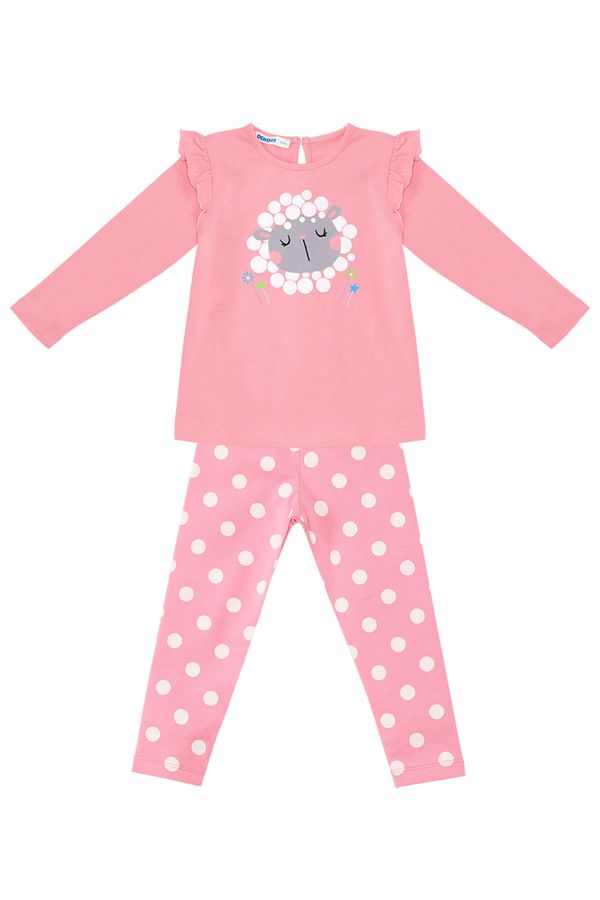 Denokids Denokids Kuzucuk Baby Girl Pink Tunic Leggings Set