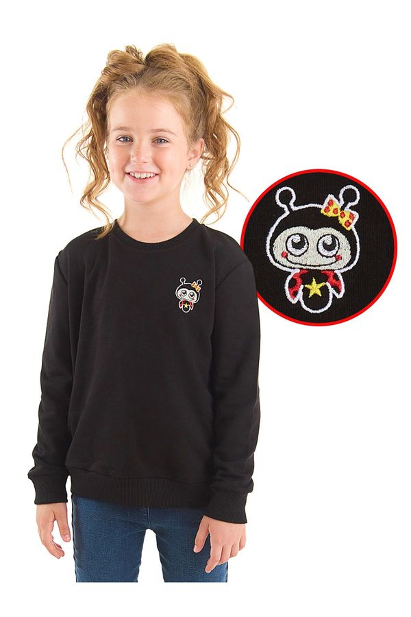 Denokids Denokids Ladybug Girl's Black Sweatshirt