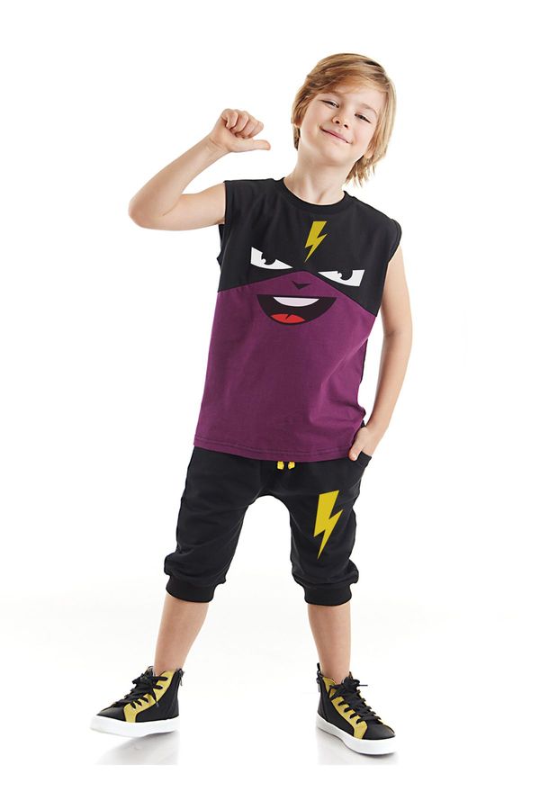 Denokids Denokids Lightning Lightning Mask Boy T-shirt Capri Shorts Current