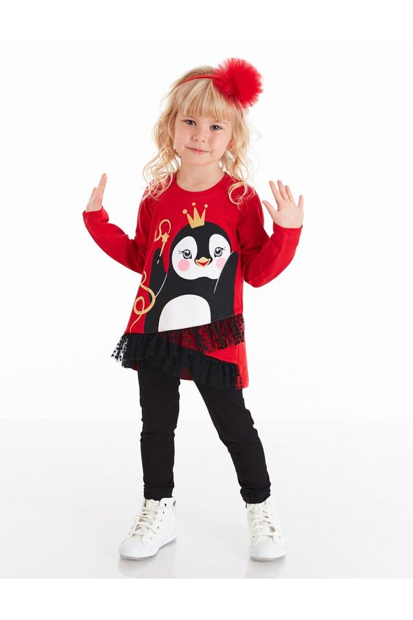 Denokids Denokids Penguin Lace Girls Tunic Tights Set