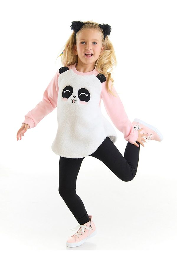 Denokids Denokids Plush Panda Girl Child Sweatshirt Leggings Set