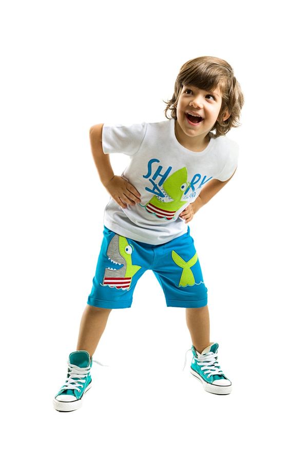 Denokids Denokids Shark Island Boy's T-shirt Shorts Set