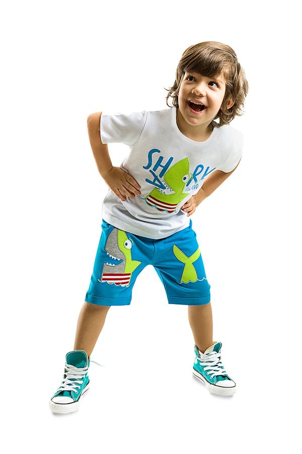 Denokids Denokids Shark Island Boy's T-shirt Shorts Set