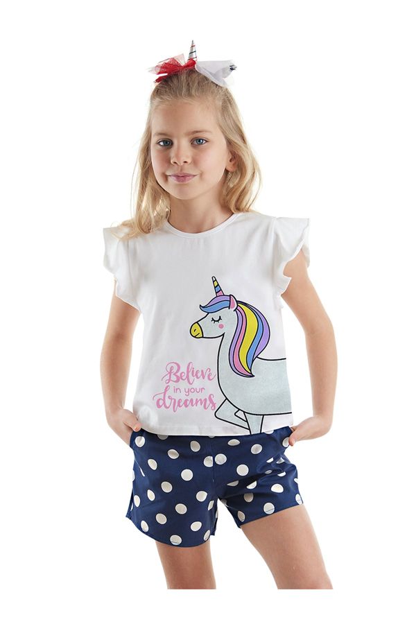 Denokids Denokids Sim Unicorn Girls Kids T-Shirt Poplin Shorts Set