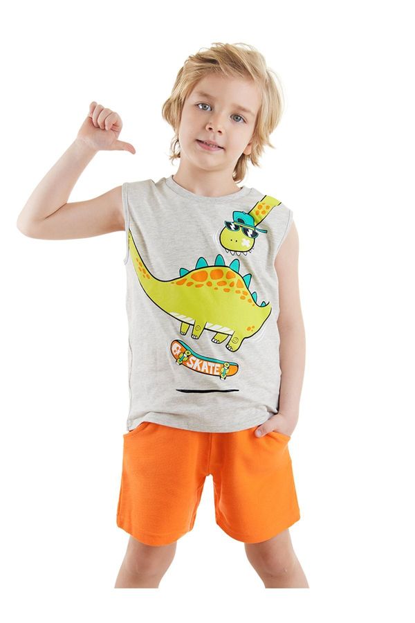 Denokids Denokids Skateboard Dino Boy's Summer Sleeveless T-shirt Shorts Set