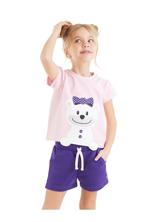 Denokids Denokids Teddy Bear Girl T-shirt Shorts Set