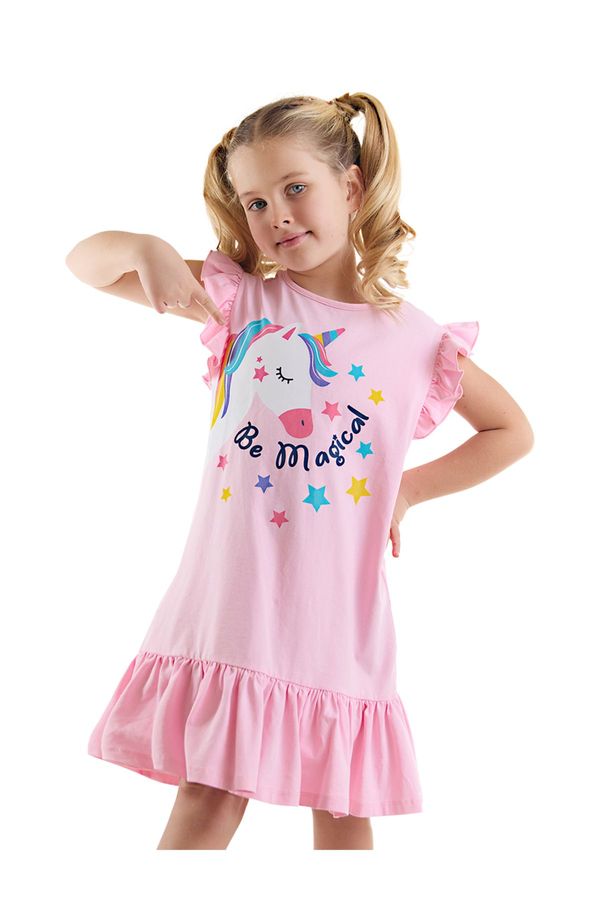 Denokids Denokids Unicorn Magic Girl's Pink Ruffle Summer Dress