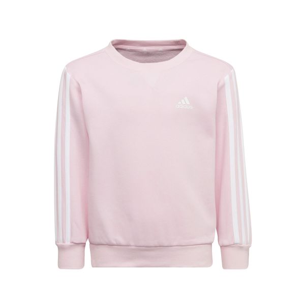 Adidas Dětská mikina adidas  Essentials 3-Stripes Crew Neck Clear Pink