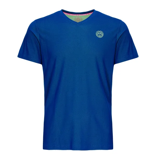 BIDI BADU Dětské tričko BIDI BADU  Evin Tech Round-Neck Tee Blue/Neon Green 140 cm