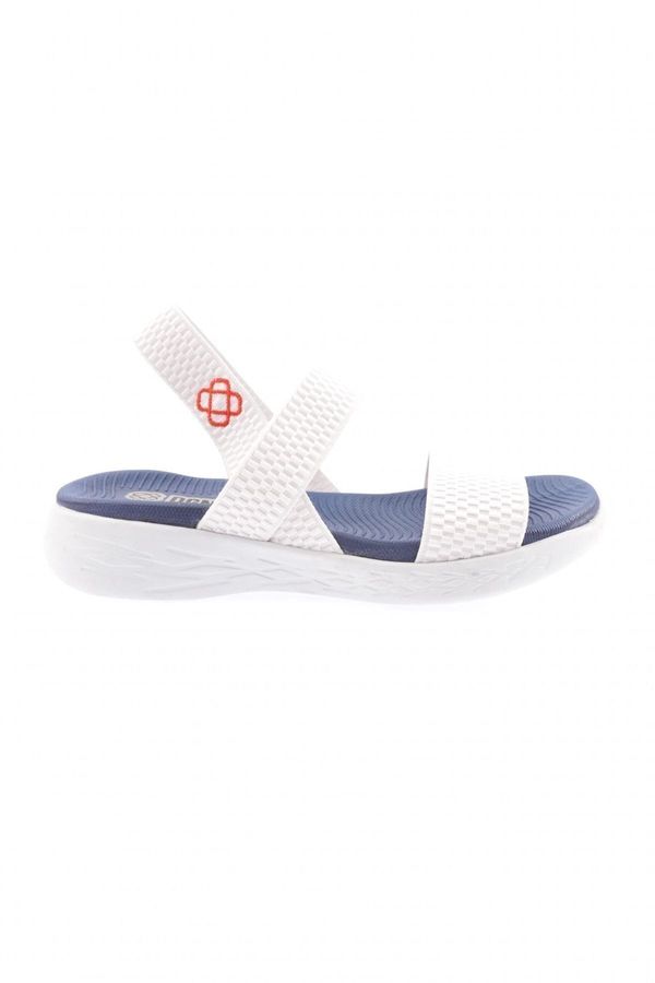 DGN DGN 102-23y Women's Elastic Sandals White Navy Blue