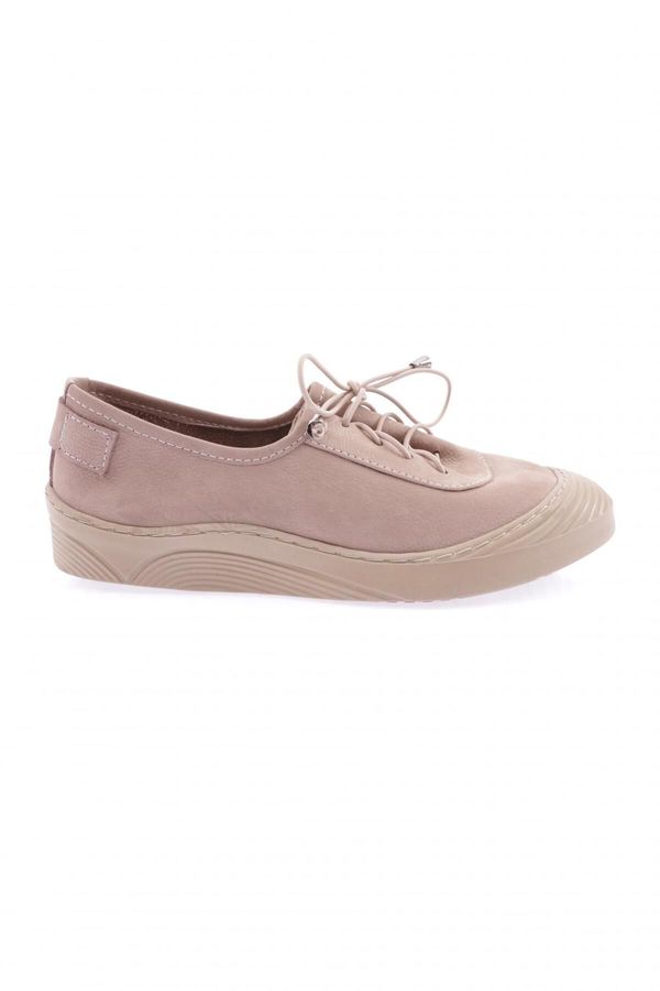 DGN DGN 1031 Women's Lace-Up Casual Shoes Beige Nubuck