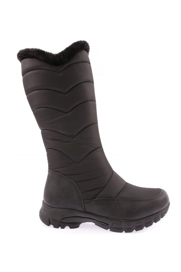 DGN DGN 2052 Women's Furry Zippered Boots Black