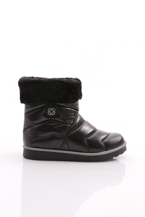 DGN DGN 223 Women's Ankle Fur Boots Black Gray