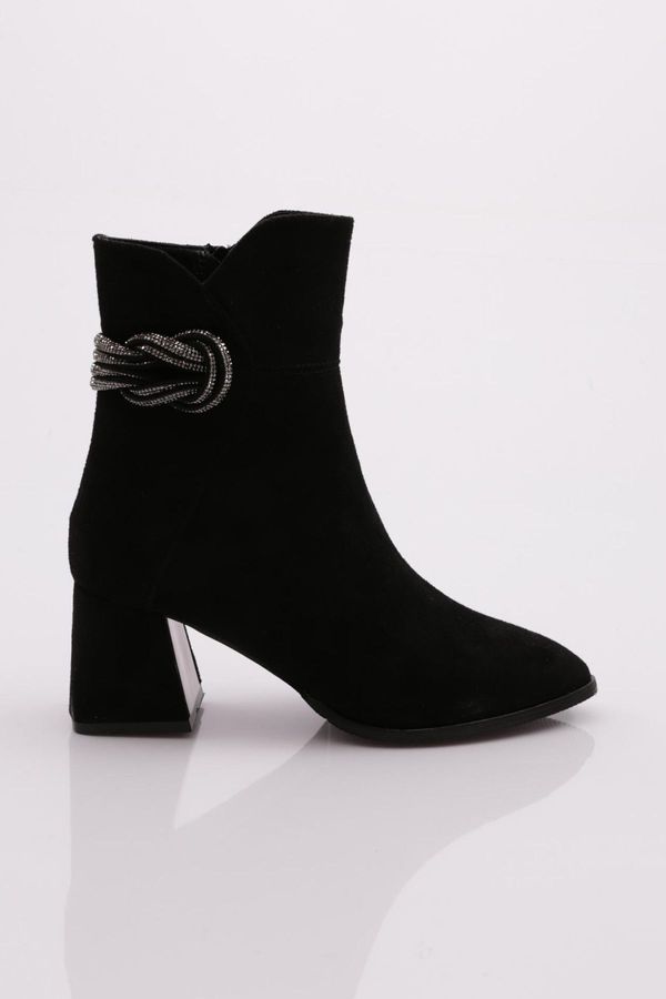 DGN DGN 23121 Women's Heeled Boots Black Suede