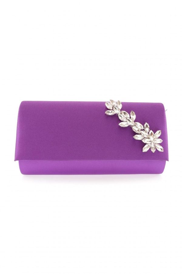 DGN DGN 495-22y Women's Evening Dress Clutch Bag Purple Satin